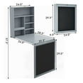 thumbnail image 2 of Gymax Table Murale Pliante Convertible avec Tableau Noir/gris, 2 of 10