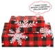 thumbnail image 3 of Juego de fundas de edredón JSD Red Buffalo Plaid Snowflakes King Size, 3 of 7