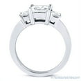 thumbnail image 4 of Square Cut Charles & Colvard Forever ONE Moissanite 3-Stone Engagement Ring in 14k White Gold, 4 of 5
