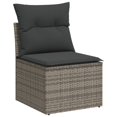 thumbnail image 3 of vidaXL 6 Piece Garden Sofa Set with Cushions Grey Poly Rattan, 3 of 5