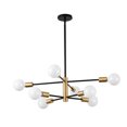 thumbnail image 1 of 8-Light Modern Chandelier Black and Gold Ceiling Lamp Semi Flush, 1 of 8