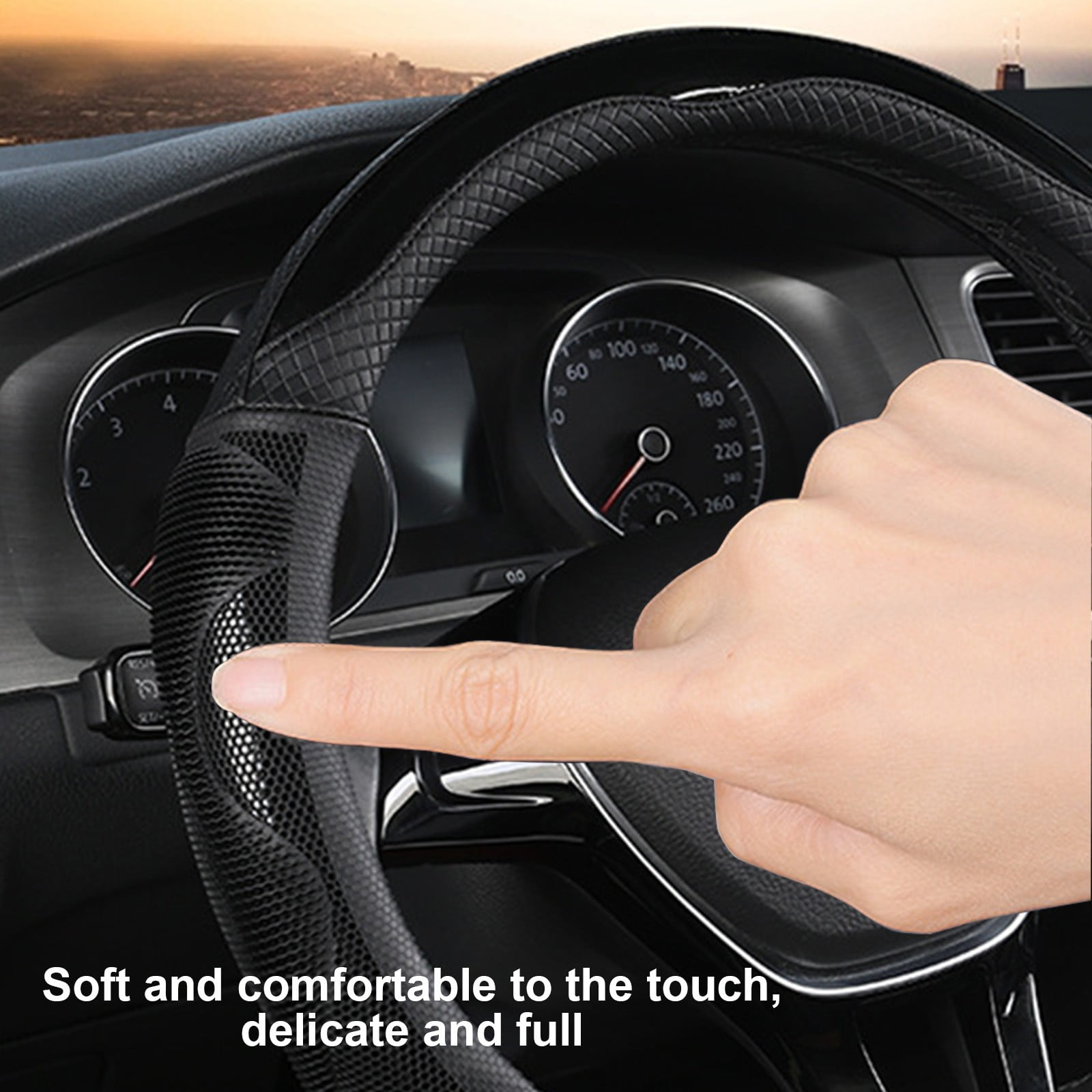 Jacenvly Car Accessories for Women Car Steering Wheel Cover Honeycomb Fashion Men and Women Available Handlebar Cover Christmas Decor