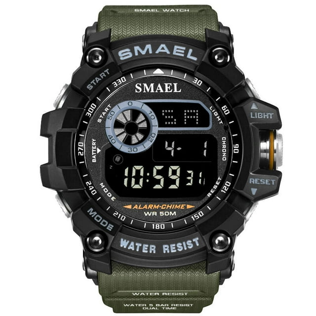 SMAEL Men Military Watch 50m Waterproof Wristwatch LED Quartz Clock Digital Sports Watches