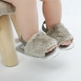 thumbnail image 6 of Baby Sweetie Baby Girls Plush Sandals Summer Open Toe Fur Princess Flats Walking Shoes for Toddler Newborn Infant, 6 of 8