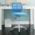 thumbnail image 2 of Pemberly Row Sponge Adjustable Mid Back Swivel Armless Office Chair in Blue, 2 of 11