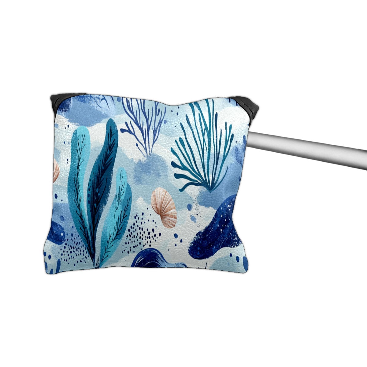 Golf Mallet Putter Cover Premium Leather Waterproof Golf Putter Head Cover with Magnetic Closure Marine Plants