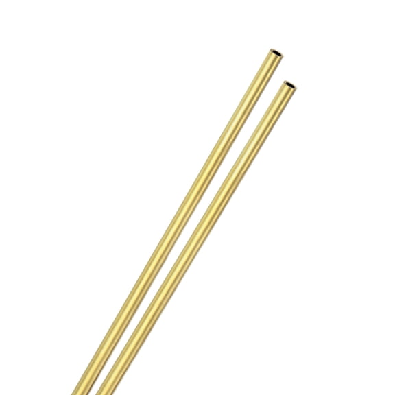 Uxcell 2-Pack 300mm Brass Round Tube, 2.5mm ID 4mm OD Seamless Stainless Steel Tubing for Construction/Machining/DIY Crafting