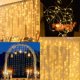 thumbnail image 4 of Cortina de luz LED, cortina de cadena de luz USB, 8 modos con control remoto, cadena de luz para dormitorio, decoración interior al aire libre, fiesta de boda Navidad B ACTIVE Biensenido a ACTIVE, 4 of 5