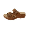 thumbnail image 1 of Kcodviy Women Sandals Summer New H Sandals for Women Pattern Flower Decoration Open Closed Toe Sandals Women Toe Breathable Comfortable Thick Wedge Sandals for Women Casual Summer Sole Wedge Lightwe, 1 of 8