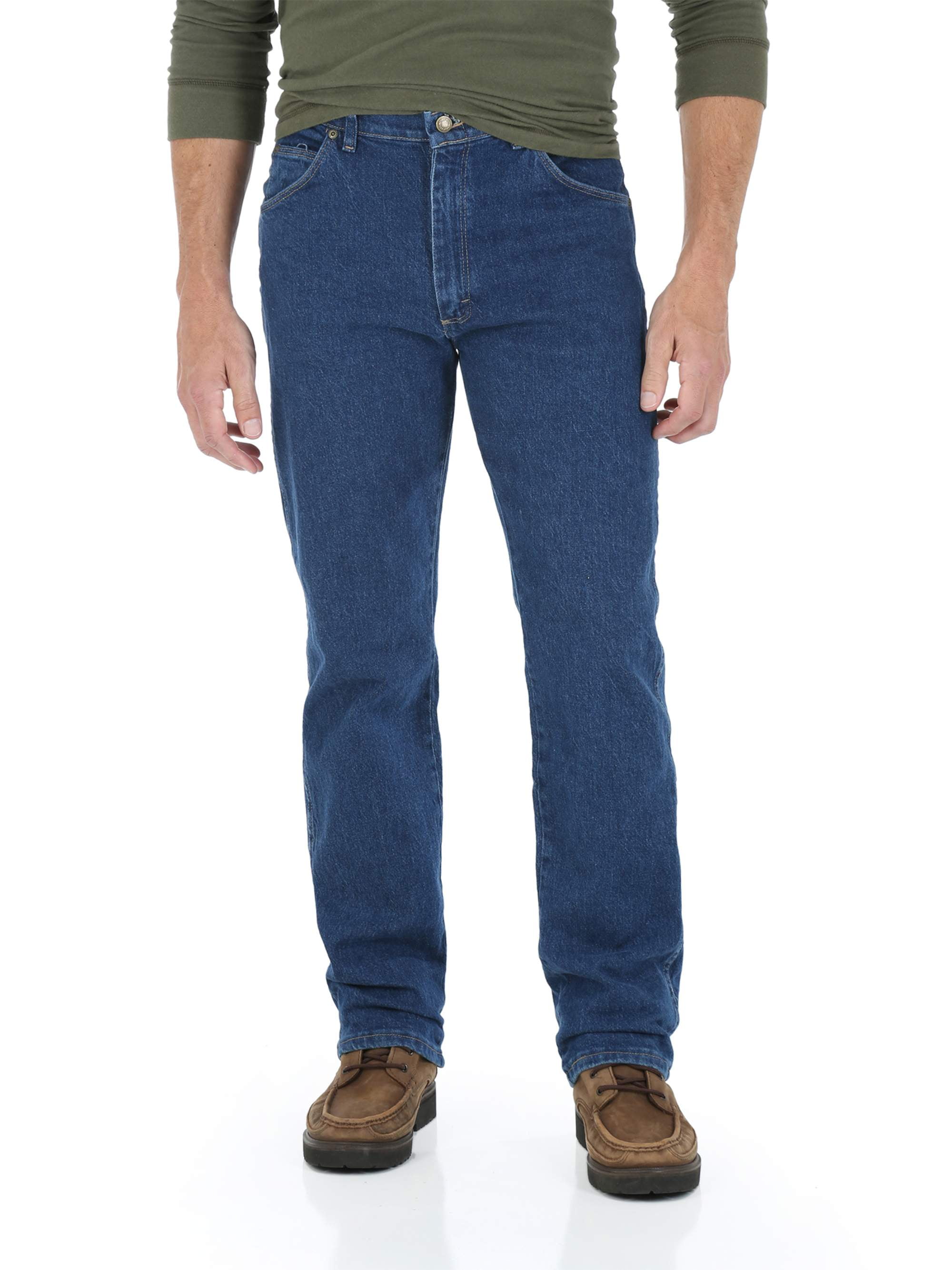 Wrangler Dark Blue Men's Comfort Flex Waistband Slim Straight Leg Denim Jeans