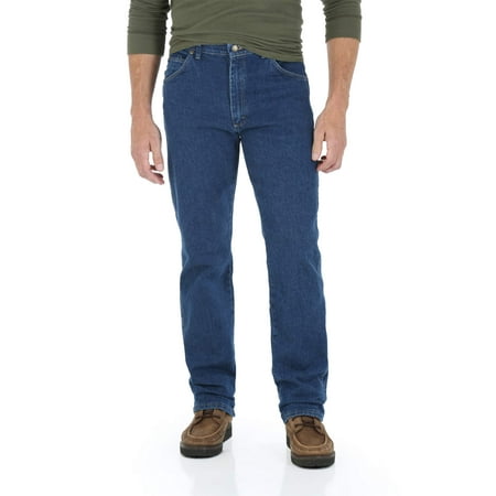 Wrangler Men's Regular Fit Jeans with Comfort Flex Waistband, Dark Stonewash, Size 32 x 34