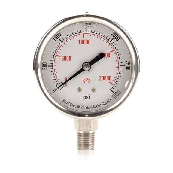 Manufacturer Varies Pressure Gauge,Liquid Filled,2-1/2 In 4CFJ3