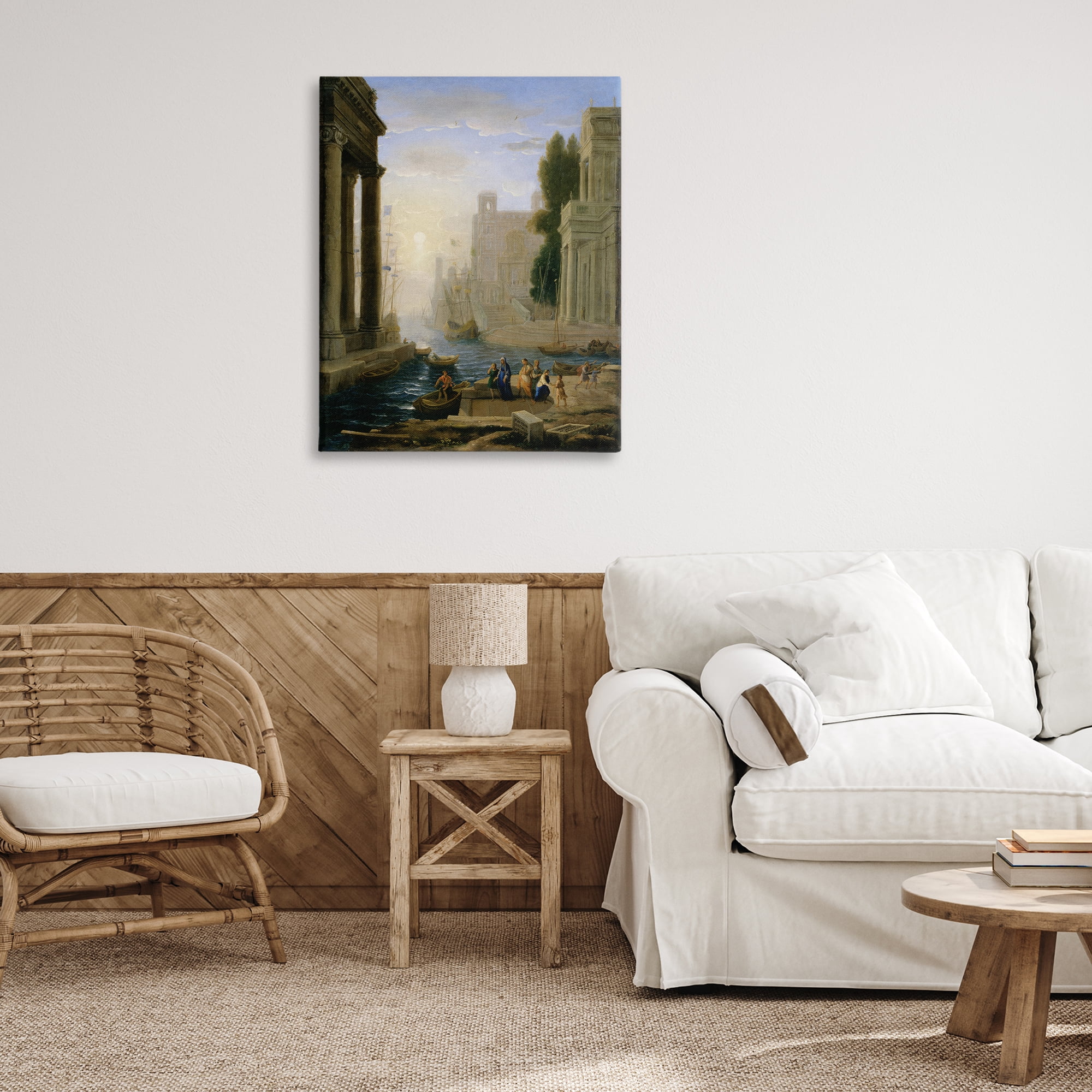 Stupell Industries Classic Claude Landscape Buildings & Architecture Painting Wrapped Canvas Art Print Wall Art, 30 x 40