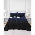 thumbnail image 3 of Navy Blue Black Ombre King Size Down Alternative Comforter, Lightweight Comforter Quilt Bedding Set with Pillow Shams Modern Abstract Striped Gradient All Seasons Bed Comforter Duvet Insert 96"x106", 3 of 7