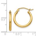 thumbnail image 4 of 14k Yellow Gold 2x17.5mm Tube Hoop Earrings Round Classic, 4 of 8
