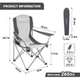 thumbnail image 5 of KingCamp Folding Camping Chairs Portable Beach Chair Lightweight Camp Chairs Black, 5 of 6