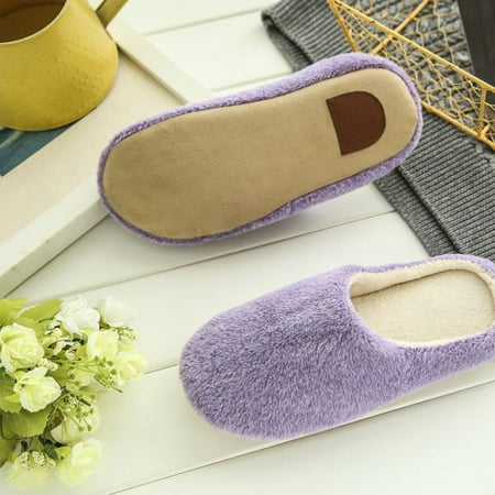 

Final Clearance! Unisex Men s Women s Winter Slippers Fluffy Cozy Fleece Slippers Slip-on Shoes Winter Warm House Slippers