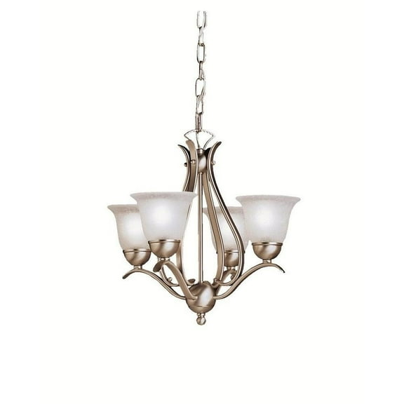 Traditional Four Light Chandelier in Brushed Nickel Finish Bailey Street Home 147-Bel-551181