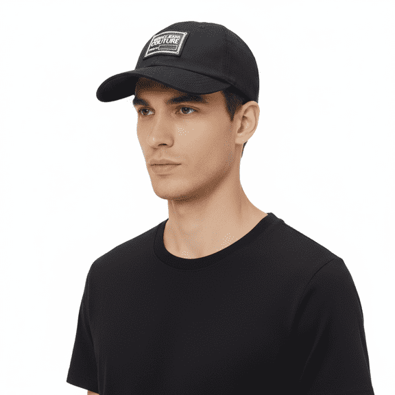 Versace Jeans Couture Black  Signature Baseball Cap for Mens