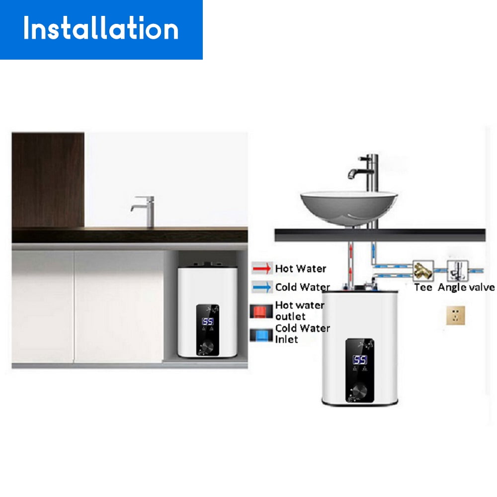 Imeshbean Electric 110 Volts 1500 Watts Tank Water Heater for Home, 10L Capacity