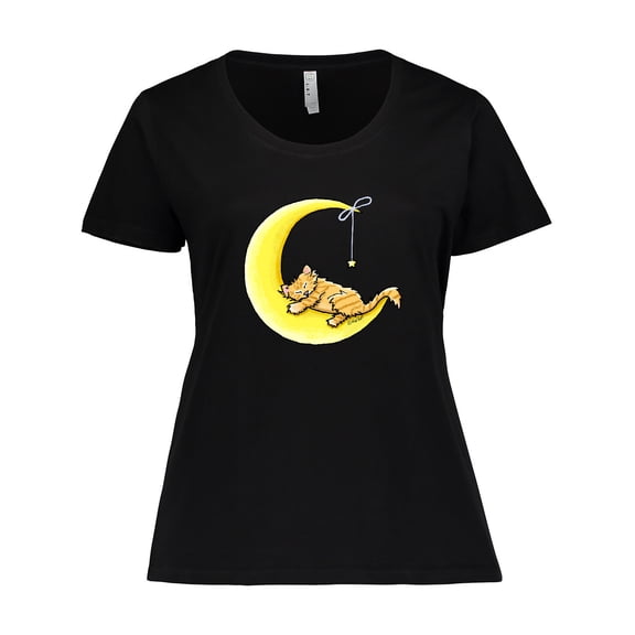 Inktastic Tabby Kitty Lunar Love Women's Plus Size T-Shirt