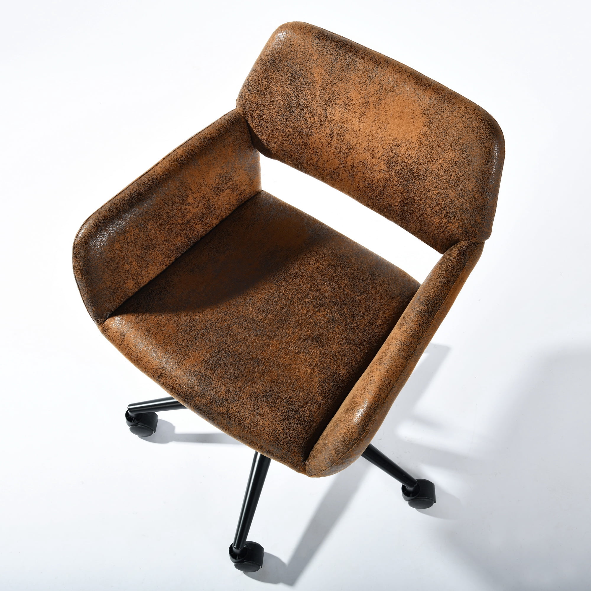 Homy Casa 1-Piece Ergonomic Office Chair, Adjustable Faux Suede Desk Chair with Padded Arms for Home Office