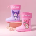 thumbnail image 3 of Botas de lluvia Sanrio a media pantorrilla para niños, Botas de lluvia de verano antideslizantes y resistentes al desgaste con fondo suave de dibujos animados de Kuroko para niñas de guardería, 3 of 5