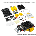 thumbnail image 2 of Smart Car DIY Electronic Kit 51 MCU Ultrasonic Obstacle Avoidance Car Automatic Ranging Robot Programming DIY Kit,1 x DIY electronic kit,Yellow&Black, 2 of 7