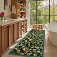 thumbnail image 4 of ZACOO 2'x6' Area Rug, Machine Washable Ultra Thin Non‑Slip Floral Botanical Carpet for Hallway Entryway Kitchen, Yellow‑Green, 4 of 9