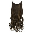 thumbnail image 1 of SHCKE 18 Inch 150g Secret Hair Extensions Curly Invisible Hair Extensions with Transparent Adjustable Wire Removable Secure Clips Synthetic Hairpieces for Women Dark Brown Mix Ash Blonde, 1 of 5
