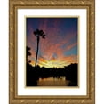 thumbnail image 1 of Laughton, Peter 12x14 Gold Ornate Wood Framed with Double Matting Museum Art Print Titled - Sunrise Palms, 1 of 4