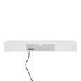 thumbnail image 4 of Aukfa Wall Mounted Floating TV Stand for TVs up to 65" with 16 Color LEDs and Power Outlet, White, 4 of 9