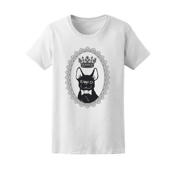 Cute Classy French Bulldog Photo T-Shirt Women -Image by Shutterstock, Female Medium