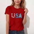 thumbnail image 4 of SGFCWSX Girls T-Shirts Short Sleeve 4th of July Patriotic USA American Flag Print Graphic Tees Red Size 9-10 Years, 4 of 6