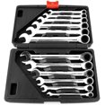 thumbnail image 2 of El sueño de los mecánicos profesionales: Juego de llaves de trinquete con cabezal flexible de 180 grados, llaves combinadas de trinquete métricas de material de alta calidad con diseño ergonómico, 2 of 8