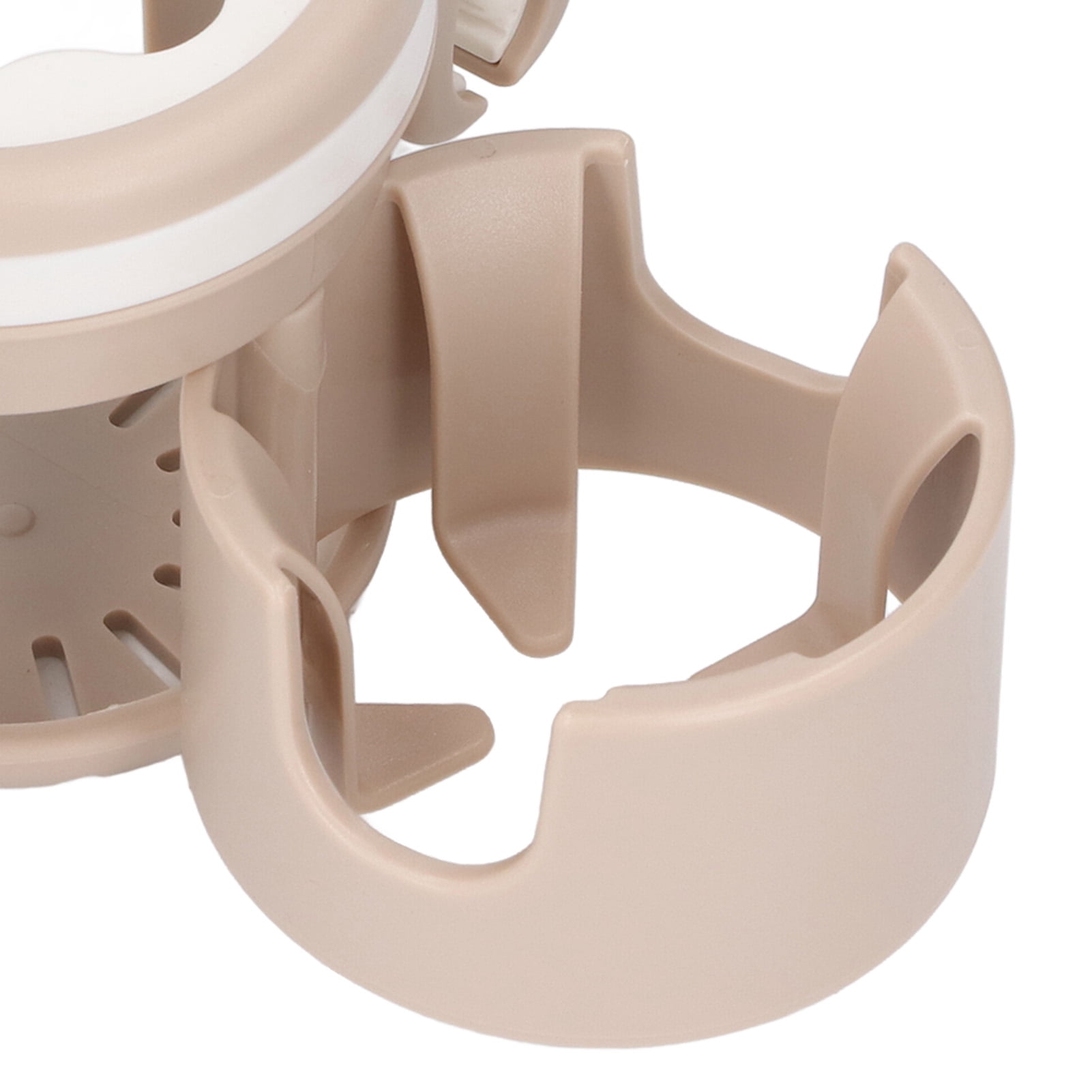BIMZUC Stroller Cup Holder with Phone Holder, Multifunctional 3 in 1 Stroller Bottle Mount, Universal Drink Rack Organizer for Walker Scooters, Khaki