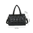 thumbnail image 3 of Latrodar Women's Tote Bag Large Shoulder Bag,Tote Padded Winter Handbag Space Tote Bag Feather Shoulder Bag Shopping Black Upgraded 10.4x0.6 Inch, 3 of 5