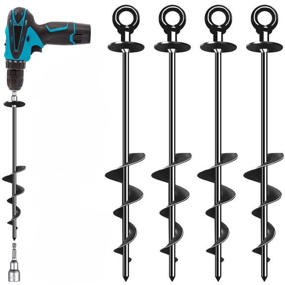 4 Pack Spiral Trampoline Anchors