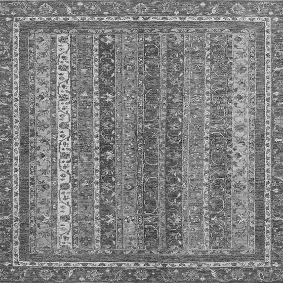 Ahgly Company Indoor Square Abstract Gray Modern Area Rugs, 6' Square