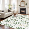 thumbnail image 3 of Green Fall Leaves Area Rug 5x7 Washable Rug Non Slip Farmhouse Botanical Leaf Watercolor Large Area Rug Soft Stainresistant Indoor Floor Carpet for Living Room Bedroom Home Office Dining Room Nursery, 3 of 8