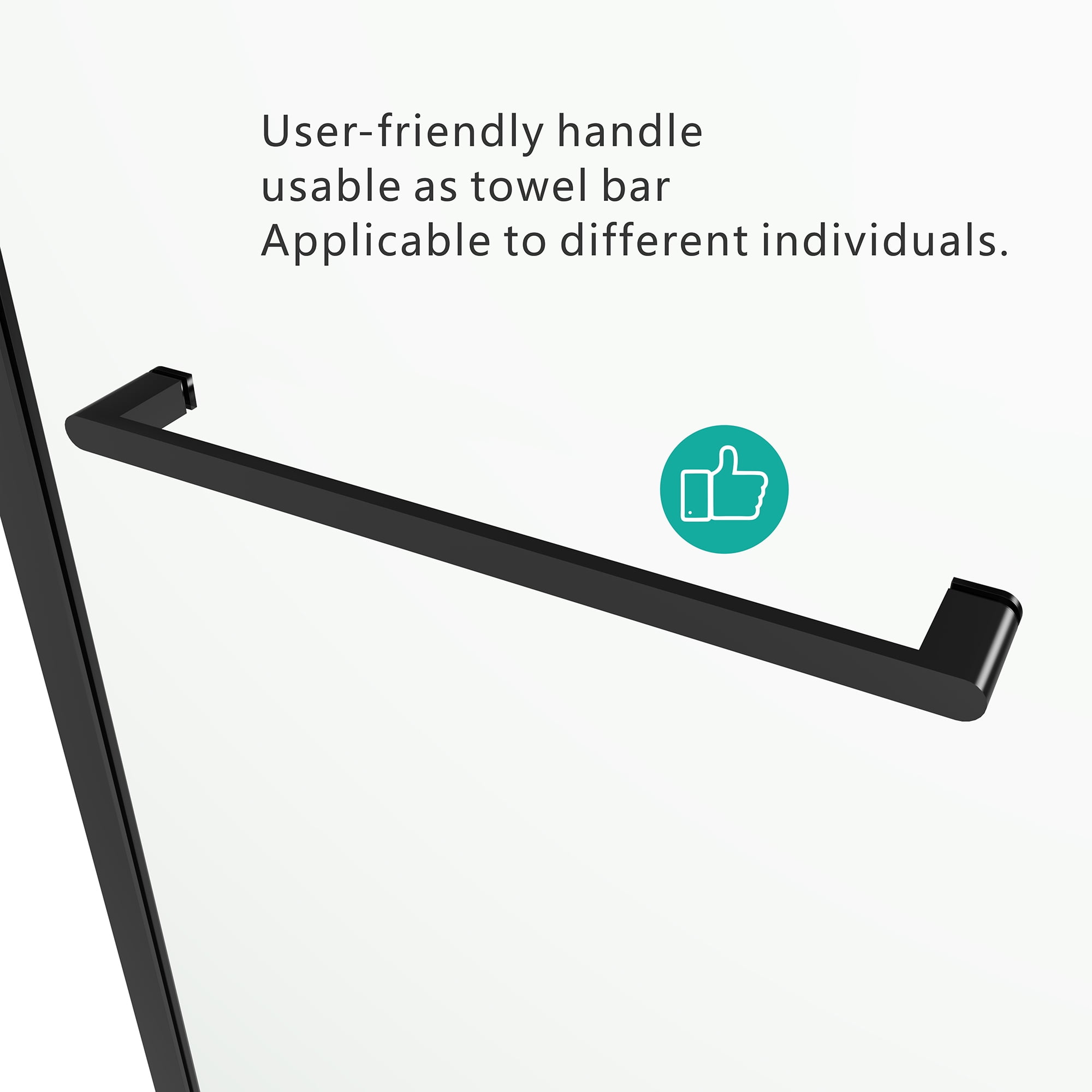 Leumius 56-60"W x 76"H Sliding Shower Door, 8mm Frameless Glass Shower Door with Matte Black Hardware, Towel Bar and Handle,Drop Shipping available