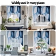 thumbnail image 6 of Abstract Stitching Swag Curtain Valance for Windows, Blue White Geometric Gradient Window Treatments Short Swag Topper for Kitchen Windows Bathroom Bedroom, 36"x36", 6 of 8