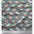 thumbnail image 1 of Soimoi Moss Georgette Fabric Geometric & Dogs Patchwork Decor Fabric Printed Yard 42 Inch Wide, 1 of 3