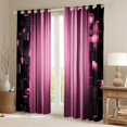 thumbnail image 2 of Manfei 3D Neon Stripes Blackout Curtains, Vertical Lines Curtains Pack of 2 (42x84 Each), Light Pink Black, 2 of 6