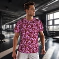 thumbnail image 3 of Wukai Orchids Flowers Print Men's Short-Sleeved Mesh T-Shirt,Quick-Dry Short Sleeve Workout T-Shirt-Large, 3 of 8