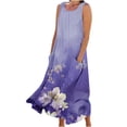 thumbnail image 1 of Birdeem Robe d'Été Aguichant pour Femmes Robe Longue Imprimée Sans Manches et en Lin Col Rond Robe d'Été Longue pour Femmes, 1 of 4