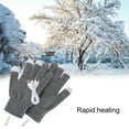 thumbnail image 5 of Besufy 1 Pair Women Electric Heated Gloves Knitted Fabric Keep Warm Warm Heating Gloves Sports Accessory Grey, 5 of 9