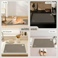thumbnail image 4 of Pet Feeding Mat Absorbent Non-Slip Pet Placemat for Feeding Bowl, with Waterproof Rubber Backing, Quick Dry Water Dispenser Mat for Dog and Cat,Brown.Dog Paw-11.8x19.7 in, 4 of 6