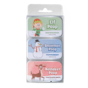 Set of 3 - Novelty Christmas Cartoon Poop Mint Tins - Perfect for Stocking Stuffers Holiday Gifts - Great for White Elepahant, Mystery Santa and funny Gag gift idea
