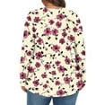 thumbnail image 4 of Enjoytime Cute Tops for Women Floral Print Crewneck Long Sleeve Blouses Business Loose Casual Fold Shirts Plus Size Winter Clothes Multicolor XXXXXL, 4 of 6